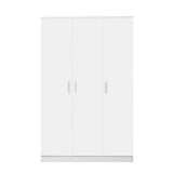 Darrahopens Home & Garden > Storage > Clothing & Wardrobe Storage 3 Door White Gloss Wardrobe – White Handles, Hanging Rail & Shelves