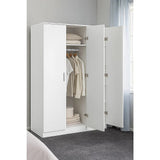 Darrahopens Home & Garden > Storage > Clothing & Wardrobe Storage 3 Door White Gloss Wardrobe – White Handles, Hanging Rail & Shelves