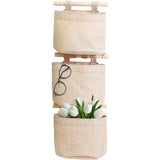 Darrahopens Home & Garden > Storage > Clothing & Wardrobe Storage 3 Layer Hanging Storage Bag with Pockets Wall Door Organizer for Bedroom Bathroom Cotton Linen Canvas