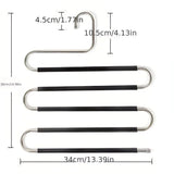 Darrahopens Home & Garden > Storage > Clothing & Wardrobe Storage 3 Pack Multi-Layer Stainless Steel Metal Pants Hangers, Bedroom Storage, S-Shaped Anti-Slip No-Mark, Space Saving, Closet Storage Rack, Pants Jeans Scarves Hanging, Black Version