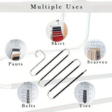 Darrahopens Home & Garden > Storage > Clothing & Wardrobe Storage 3 Pack Multi-Layer Stainless Steel Metal Pants Hangers, Bedroom Storage, S-Shaped Anti-Slip No-Mark, Space Saving, Closet Storage Rack, Pants Jeans Scarves Hanging, Black Version