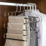 Darrahopens Home & Garden > Storage > Clothing & Wardrobe Storage 3 Pack Multi-Layer Stainless Steel Metal Pants Hangers, Bedroom Storage, S-Shaped Anti-Slip No-Mark, Space Saving, Closet Storage Rack, Pants Jeans Scarves Hanging, Black Version