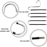 Darrahopens Home & Garden > Storage > Clothing & Wardrobe Storage 3 Pack Multi-Layer Stainless Steel Metal Pants Hangers, Bedroom Storage, S-Shaped Anti-Slip No-Mark, Space Saving, Closet Storage Rack, Pants Jeans Scarves Hanging, Black Version