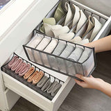 Darrahopens Home & Garden > Storage > Clothing & Wardrobe Storage 3-Piece Mesh Socks, Underwear & Belt Organizer – Nylon Drawer Dividers, 7 Compartments