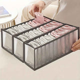 Darrahopens Home & Garden > Storage > Clothing & Wardrobe Storage 3-Piece Mesh Socks, Underwear & Belt Organizer – Nylon Drawer Dividers, 7 Compartments