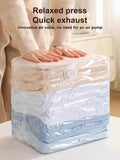 Darrahopens Home & Garden > Storage > Clothing & Wardrobe Storage 4-Piece Clothing Storage Bags - Compression Bags - Vacuum Bags for Sealing Blankets - Suitable for Travel Clothes - Reusable - Space-Saving - With Manual Press or Air Pump - Suitable for Clothes, Pillows, Duvets and Bed Linen