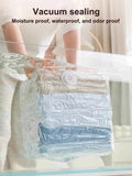 Darrahopens Home & Garden > Storage > Clothing & Wardrobe Storage 4-Piece Clothing Storage Bags - Compression Bags - Vacuum Bags for Sealing Blankets - Suitable for Travel Clothes - Reusable - Space-Saving - With Manual Press or Air Pump - Suitable for Clothes, Pillows, Duvets and Bed Linen