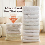 Darrahopens Home & Garden > Storage > Clothing & Wardrobe Storage 4-Piece Clothing Storage Bags - Compression Bags - Vacuum Bags for Sealing Blankets - Suitable for Travel Clothes - Reusable - Space-Saving - With Manual Press or Air Pump - Suitable for Clothes, Pillows, Duvets and Bed Linen