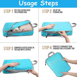 Darrahopens Home & Garden > Storage > Clothing & Wardrobe Storage 4pcs Compression Packing Cubes with Zipper Travel Luggage Organizer Set