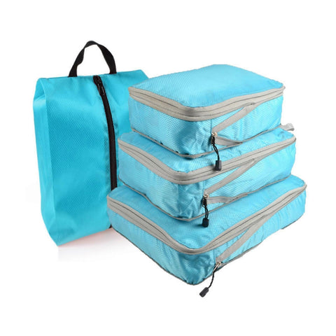 Darrahopens Home & Garden > Storage > Clothing & Wardrobe Storage 4pcs Compression Packing Cubes with Zipper Travel Luggage Organizer Set