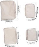 Darrahopens Home & Garden > Storage > Clothing & Wardrobe Storage 4pcs Extra Large Compression Packing Cubes Hanging Travel Organiser Bags - Polyester