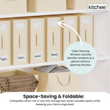 Darrahopens Home & Garden > Storage > Clothing & Wardrobe Storage 4x Kitchee Foldable Bed Sheet Storage Box – Linen & Closet Organiser Beige