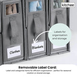 Darrahopens Home & Garden > Storage > Clothing & Wardrobe Storage 4x Kitchee Foldable Bed Sheet Storage Box – Linen & Closet Organiser Grey