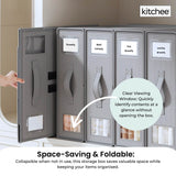 Darrahopens Home & Garden > Storage > Clothing & Wardrobe Storage 4x Kitchee Foldable Bed Sheet Storage Box – Linen & Closet Organiser Grey