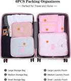 Darrahopens Home & Garden > Storage > Clothing & Wardrobe Storage 6pcs Packing Cubes Travel Storage Zip Organizers for Clothes, Socks, Underwear
