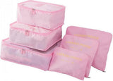 Darrahopens Home & Garden > Storage > Clothing & Wardrobe Storage 6pcs Packing Cubes Travel Storage Zip Organizers for Clothes, Socks, Underwear