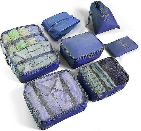 Darrahopens Home & Garden > Storage > Clothing & Wardrobe Storage 7pcs Clothes Packing Cubes Bag Set for Suitcase Storage and Organization