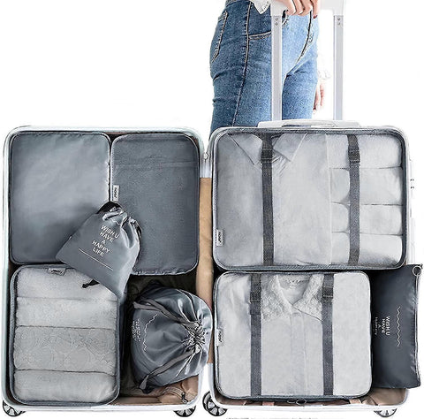 Darrahopens Home & Garden > Storage > Clothing & Wardrobe Storage 8pcs Packing Cubes for Suitcases Travel Compression Organizer for Clothes, Shoes & More