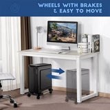 Darrahopens Home & Garden > Storage > Clothing & Wardrobe Storage Adjustable Desktop Computer Tower Stand Telescopic Chassis Holder with Wheels