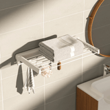 Darrahopens Home & Garden > Storage > Clothing & Wardrobe Storage Alston Wall Mounted Drying Rack Clothes Airer Space Saver Folding Dryer Bearing Capacity 12KG Foldable Rail With Hooks Indoor Outdoor Balcony Laundry White