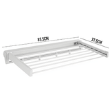 Darrahopens Home & Garden > Storage > Clothing & Wardrobe Storage Alston Wall Mounted Drying Rack Clothes Airer Space Saver Folding Dryer Bearing Capacity 12KG Foldable Rail With Hooks Indoor Outdoor Balcony Laundry White