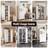 Darrahopens Home & Garden > Storage > Clothing & Wardrobe Storage Artiss 2-Door Wardrobe Lockable Cabinet Storage Closet Hanging Rail Adjustable Shelves Cream White In Australia - Darrahopens