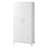 Darrahopens Home & Garden > Storage > Clothing & Wardrobe Storage Artiss 2-Door Wardrobe Lockable Cabinet Storage Closet Hanging Rail Adjustable Shelves Cream White In Australia - Darrahopens