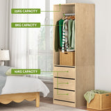 Darrahopens Home & Garden > Storage > Clothing & Wardrobe Storage Artiss 2X Wardrobe Clothes Closet Storage Organiser Armoire Pine In Australia - Darrahopens