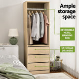 Darrahopens Home & Garden > Storage > Clothing & Wardrobe Storage Artiss 2X Wardrobe Clothes Closet Storage Organiser Armoire Pine In Australia - Darrahopens
