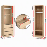 Darrahopens Home & Garden > Storage > Clothing & Wardrobe Storage Artiss 2X Wardrobe Clothes Closet Storage Organiser Armoire Pine In Australia - Darrahopens