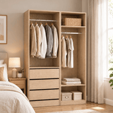 Darrahopens Home & Garden > Storage > Clothing & Wardrobe Storage Artiss 2X Wardrobe Clothes Closet Storage Organiser Armoire Pine In Australia - Darrahopens