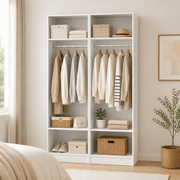 Darrahopens Home & Garden > Storage > Clothing & Wardrobe Storage Artiss 2X Wardrobe Clothes Closet Storage Organiser Shelf White In Australia - Darrahopens