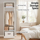 Darrahopens Home & Garden > Storage > Clothing & Wardrobe Storage Artiss 2X Wardrobe Clothes Closet Storage Organiser Shelf White In Australia - Darrahopens