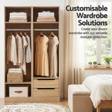 Darrahopens Home & Garden > Storage > Clothing & Wardrobe Storage Artiss Wardrobe Clothes Closet Storage Organizer Shelf Pine