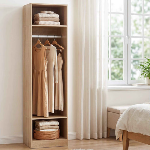 Artiss Wardrobe Clothes Closet Storage Organizer Shelf Pine