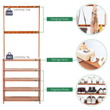 Darrahopens Home & Garden > Storage > Clothing & Wardrobe Storage Bamboo 5-Tier Hat Coat Shoe Rack Entryway Bench Hanger Storage