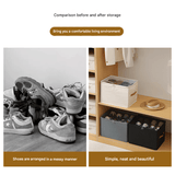 Darrahopens Home & Garden > Storage > Clothing & Wardrobe Storage Beige Foldable Fabric Shoe Storage Box with Compartments Dustproof Moistureproof