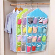 Darrahopens Home & Garden > Storage > Clothing & Wardrobe Storage Blue hanging wardrobe organizer bag, portable 16-pocket hanging organizer bag, can store socks, bras and underwear, wardrobe organizer bag, back door storage bag. In Australia - Darrahopens