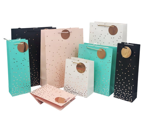Darrahopens Home & Garden > Storage > Clothing & Wardrobe Storage bulk 24 Xlarge Gold Confetti Gift Bag Assort 41cm
