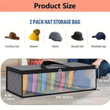 Darrahopens Home & Garden > Storage > Clothing & Wardrobe Storage Cap Storage Bag | Set of 2 Storage Bag / Storage Sleeve - for baseball caps and other caps | Cap Organizer with 2 Handles for Closet | Moisture Protection - Gray