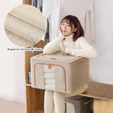Darrahopens Home & Garden > Storage > Clothing & Wardrobe Storage CARLA HOME 3 pack Large Clothes Storage Bins with Lids for Clothing, Bedding, Blankets, Toys (66L capacity - Beige)