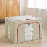 Darrahopens Home & Garden > Storage > Clothing & Wardrobe Storage CARLA HOME 3 pack Large Clothes Storage Bins with Lids for Clothing, Bedding, Blankets, Toys (66L capacity - Beige)