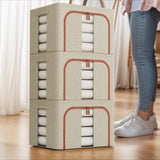 Darrahopens Home & Garden > Storage > Clothing & Wardrobe Storage CARLA HOME 3 pack Large Clothes Storage Bins with Lids for Clothing, Bedding, Blankets, Toys (66L capacity - Beige)