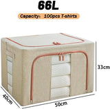 Darrahopens Home & Garden > Storage > Clothing & Wardrobe Storage CARLA HOME 3 pack Large Clothes Storage Bins with Lids for Clothing, Bedding, Blankets, Toys (66L capacity - Beige)