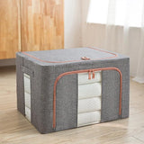 Darrahopens Home & Garden > Storage > Clothing & Wardrobe Storage CARLA HOME 3 pack Large Clothes Storage Bins with Lids for Clothing, Bedding, Blankets, Toys (66L capacity - Grey)