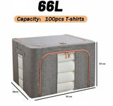 Darrahopens Home & Garden > Storage > Clothing & Wardrobe Storage CARLA HOME 3 pack Large Clothes Storage Bins with Lids for Clothing, Bedding, Blankets, Toys (66L capacity - Grey)