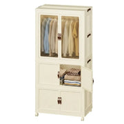 Darrahopens Home & Garden > Storage > Clothing & Wardrobe Storage CARLA HOME 3 - Tier Foldable Wardrobe Cabinet - White - Plastic - Clothe Storage In Australia - Darrahopens