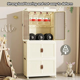 Darrahopens Home & Garden > Storage > Clothing & Wardrobe Storage CARLA HOME 3 - Tier Foldable Wardrobe Cabinet - White - Plastic - Clothe Storage In Australia - Darrahopens