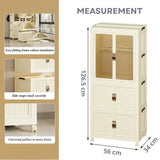Darrahopens Home & Garden > Storage > Clothing & Wardrobe Storage CARLA HOME 3 - Tier Foldable Wardrobe Cabinet - White - Plastic - Clothe Storage In Australia - Darrahopens