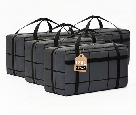 Darrahopens Home & Garden > Storage > Clothing & Wardrobe Storage CARLA HOME 4-Pack 180L Extra Large Moving Storage Bags with Handles & Duty Zippered for Clothes, Travel, Space Saving & Camping